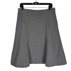 GAP Size 8 Flare Gray Gored Wool Blend Washable Skirt Lined Side Zipper